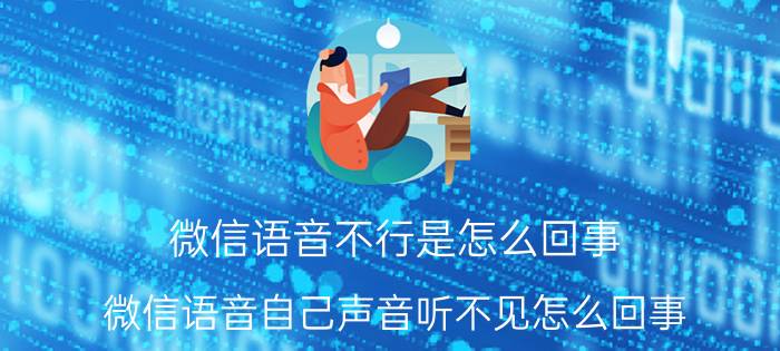 微信语音不行是怎么回事 微信语音自己声音听不见怎么回事？